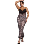 Plus Size Leopard Print and Lace Patchwork Lingerie Set