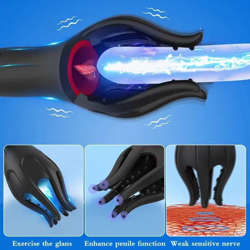 Penis massage training device for men, multi-frequency vibrating masturbation cup.