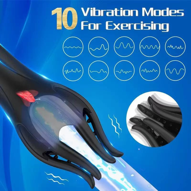 Penis massage training device for men, multi-frequency vibrating masturbation cup.