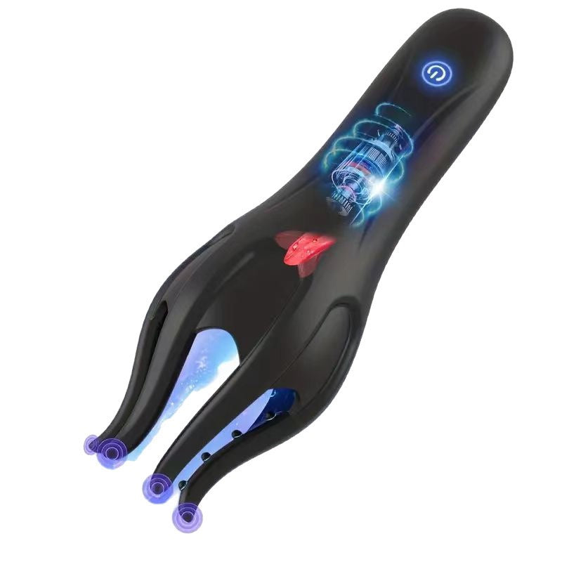 Penis massage training device for men, multi-frequency vibrating masturbation cup.