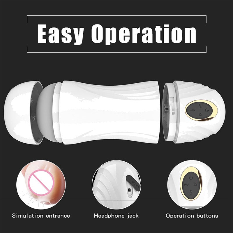 Automatic Multi-Frequency Suction Masturbator for Men: Electric Deep Throat Oral Sex Masturbation Device with Realistic Vaginal Clamping and Suction