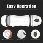 Automatic Multi-Frequency Suction Masturbator for Men: Electric Deep Throat Oral Sex Masturbation Device with Realistic Vaginal Clamping and Suction