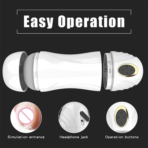 Automatic Multi-Frequency Suction Masturbator for Men: Electric Deep Throat Oral Sex Masturbation Device with Realistic Vaginal Clamping and Suction