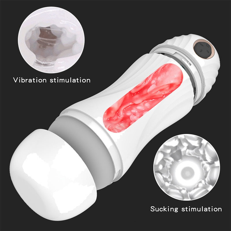 Automatic Multi-Frequency Suction Masturbator for Men: Electric Deep Throat Oral Sex Masturbation Device with Realistic Vaginal Clamping and Suction