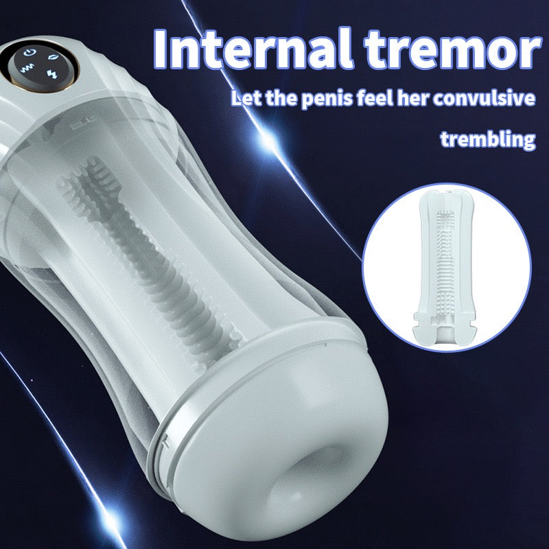Automatic Multi-Frequency Suction Masturbator for Men: Electric Deep Throat Oral Sex Masturbation Device with Realistic Vaginal Clamping and Suction