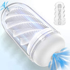 Men's Self-Suction Air-Powered Masturbator with Breathing Valve Design, Spiral Channel, Manual Masturbation Device, Male Exercise Device, Sex Toy
