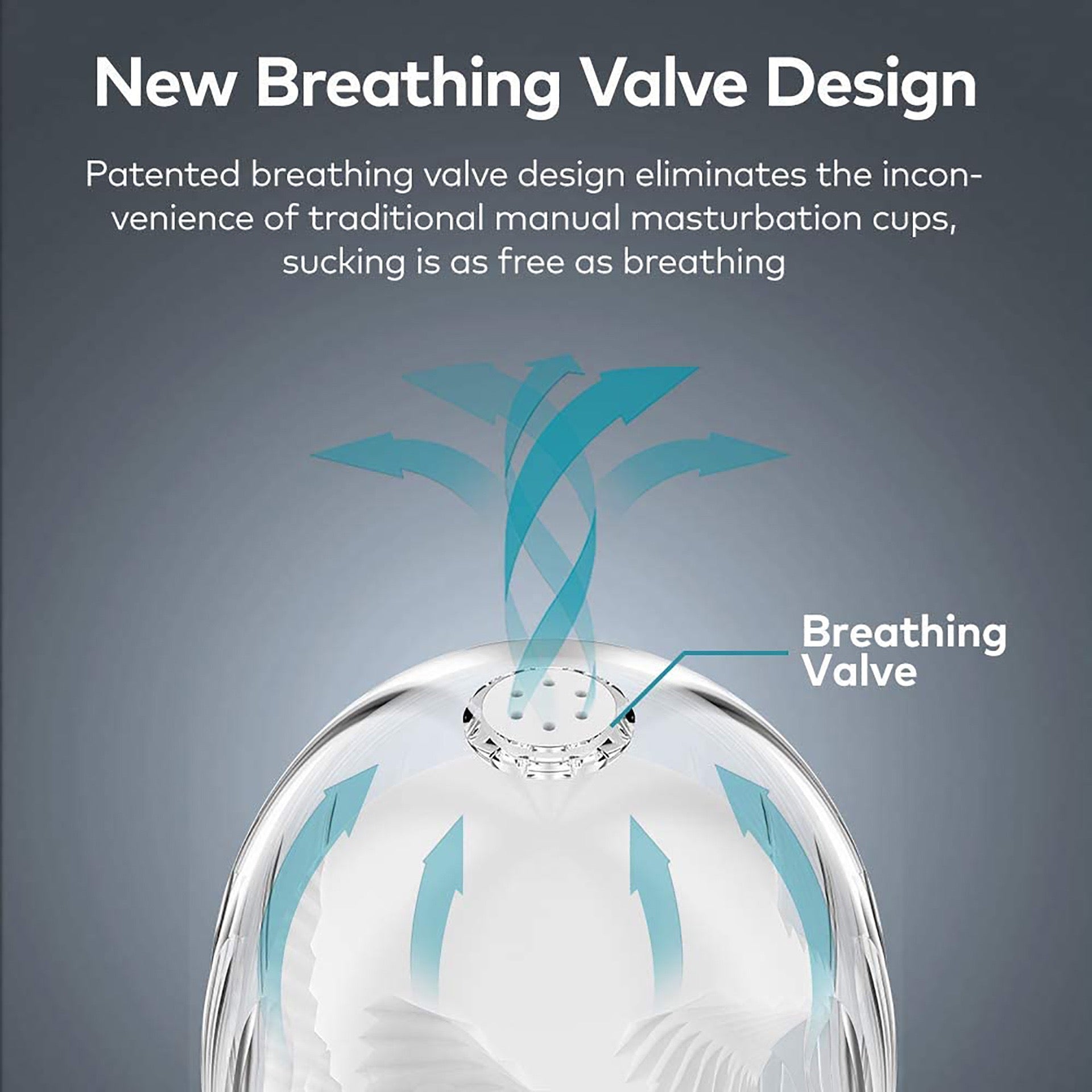 Men's Self-Suction Air-Powered Masturbator with Breathing Valve Design, Spiral Channel, Manual Masturbation Device, Male Exercise Device, Sex Toy