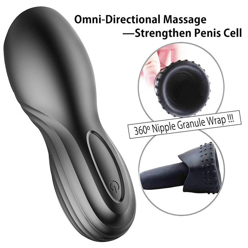 Men's Silicone Penis Exerciser Oral Sex Cup Male Masturbator Glans Training Device