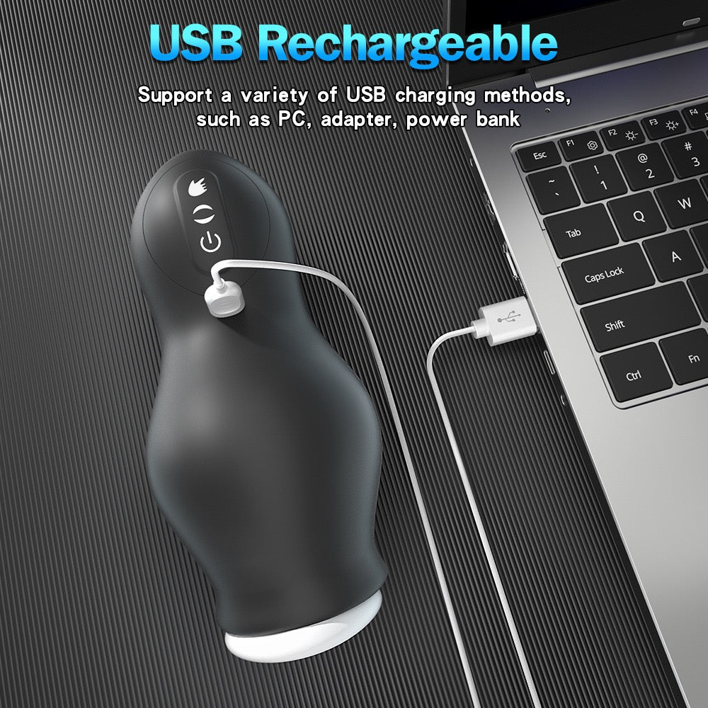 Aircraft Cup Exerciser Training Device for Men - Suction and Vibration, Fully Waterproof