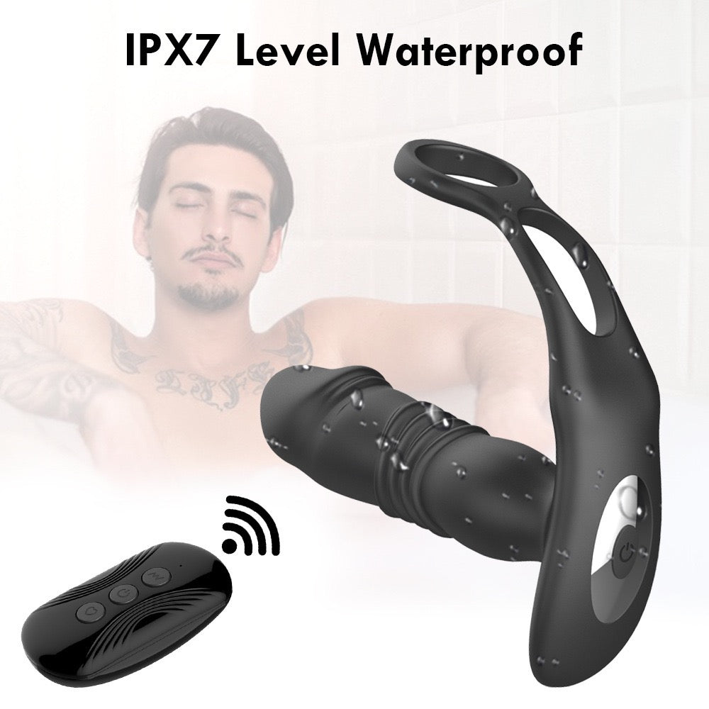 Men's Automatic Telescopic Vibrating Prostate Massager Anal Plug, Wireless Remote Control Masturbator, Women's Anal Plug, Portable Remote Control Anal Vibrator