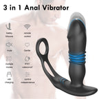 Men's Automatic Telescopic Vibrating Prostate Massager Anal Plug, Wireless Remote Control Masturbator, Women's Anal Plug, Portable Remote Control Anal Vibrator