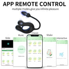 Silicone-Coated Three-Point Vibrating Men's Penis Ring, APP-Controlled Prostate and Anal Massager, Vibrating Anal Plug for Men