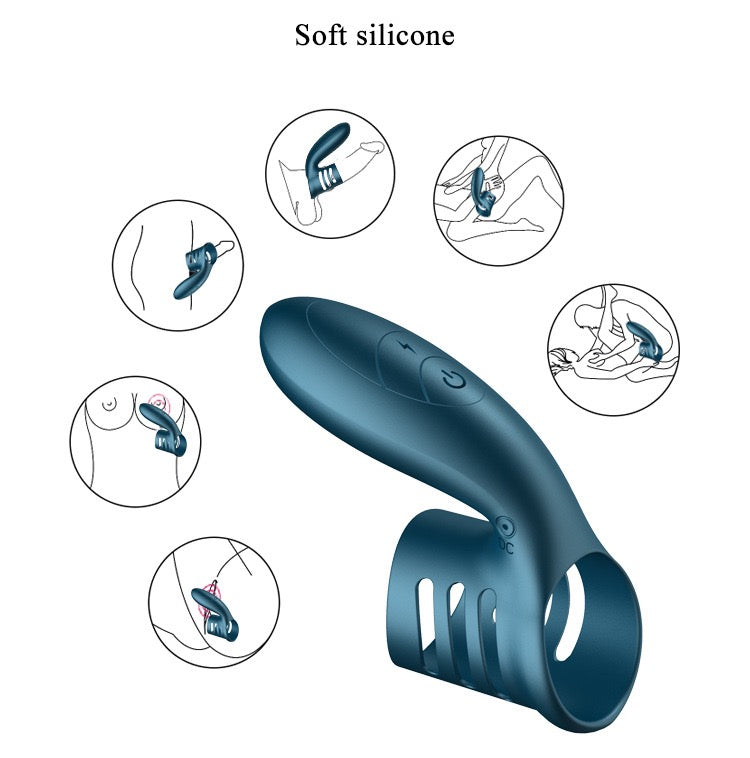 Vibrating Penis Ring, Rechargeable Vibrating Ring for Men, Delay Ring, Penis Sleeve, Couple's Shared Vibration