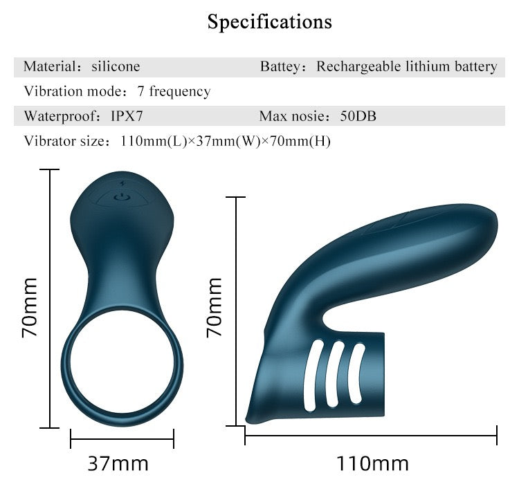 Vibrating Penis Ring, Rechargeable Vibrating Ring for Men, Delay Ring, Penis Sleeve, Couple's Shared Vibration