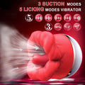 Red Lips Rose Vibrator, Rotating Suction Tongue Massager, and Pulsating Vibrating Wand