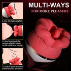 Red Lips Rose Vibrator, Rotating Suction Tongue Massager, and Pulsating Vibrating Wand