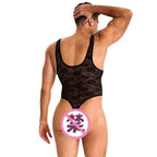 Men's Black Lace Bodysuit