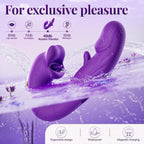 Women's 7-frequency suction and clitoral stimulation G-spot vibrator, a 3-in-1 device with mouth-like licking and vibrating functions.