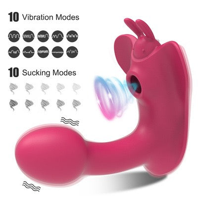 Suction Wearable Vibrator, Butterfly Wearable Vibrating Massager for Women, Silent and Discreet for Outdoor Use