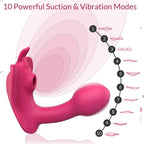 Suction Wearable Vibrator, Butterfly Wearable Vibrating Massager for Women, Silent and Discreet for Outdoor Use
