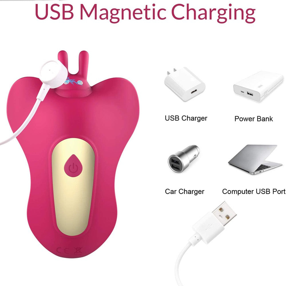 Suction Wearable Vibrator, Butterfly Wearable Vibrating Massager for Women, Silent and Discreet for Outdoor Use