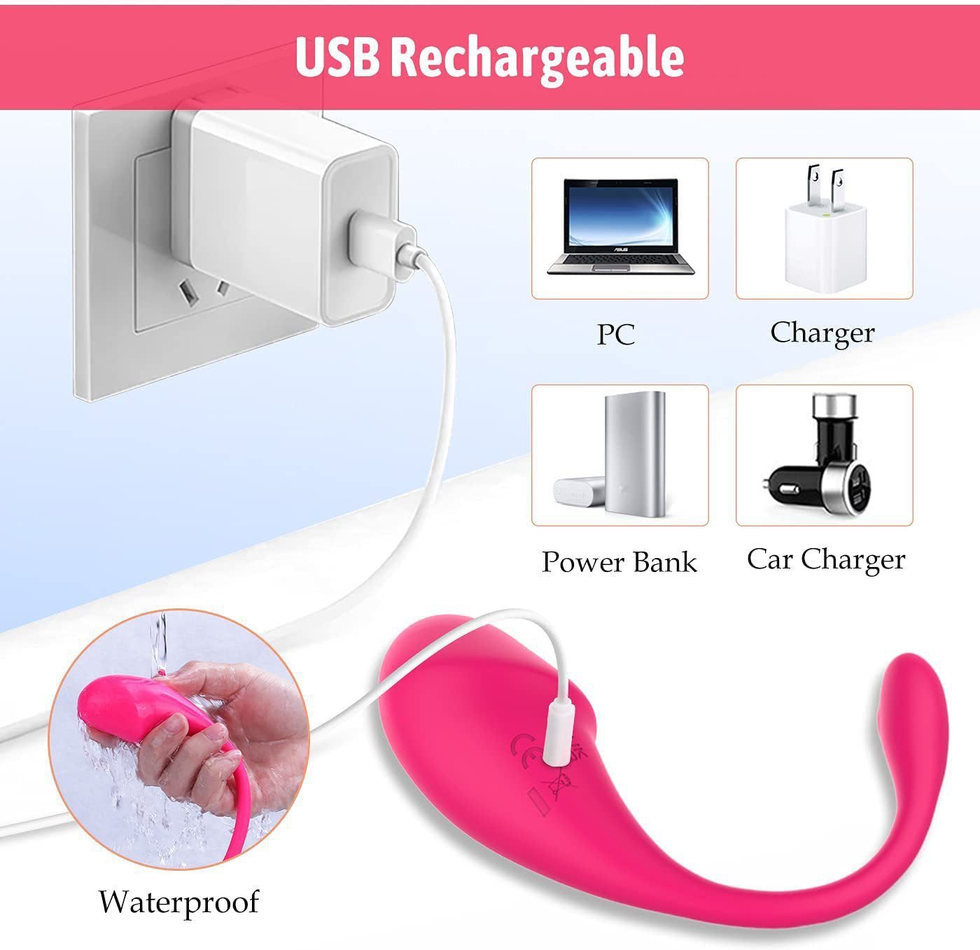 Rechargeable APP-Controlled Tadpole-Shaped Vibrator for Women