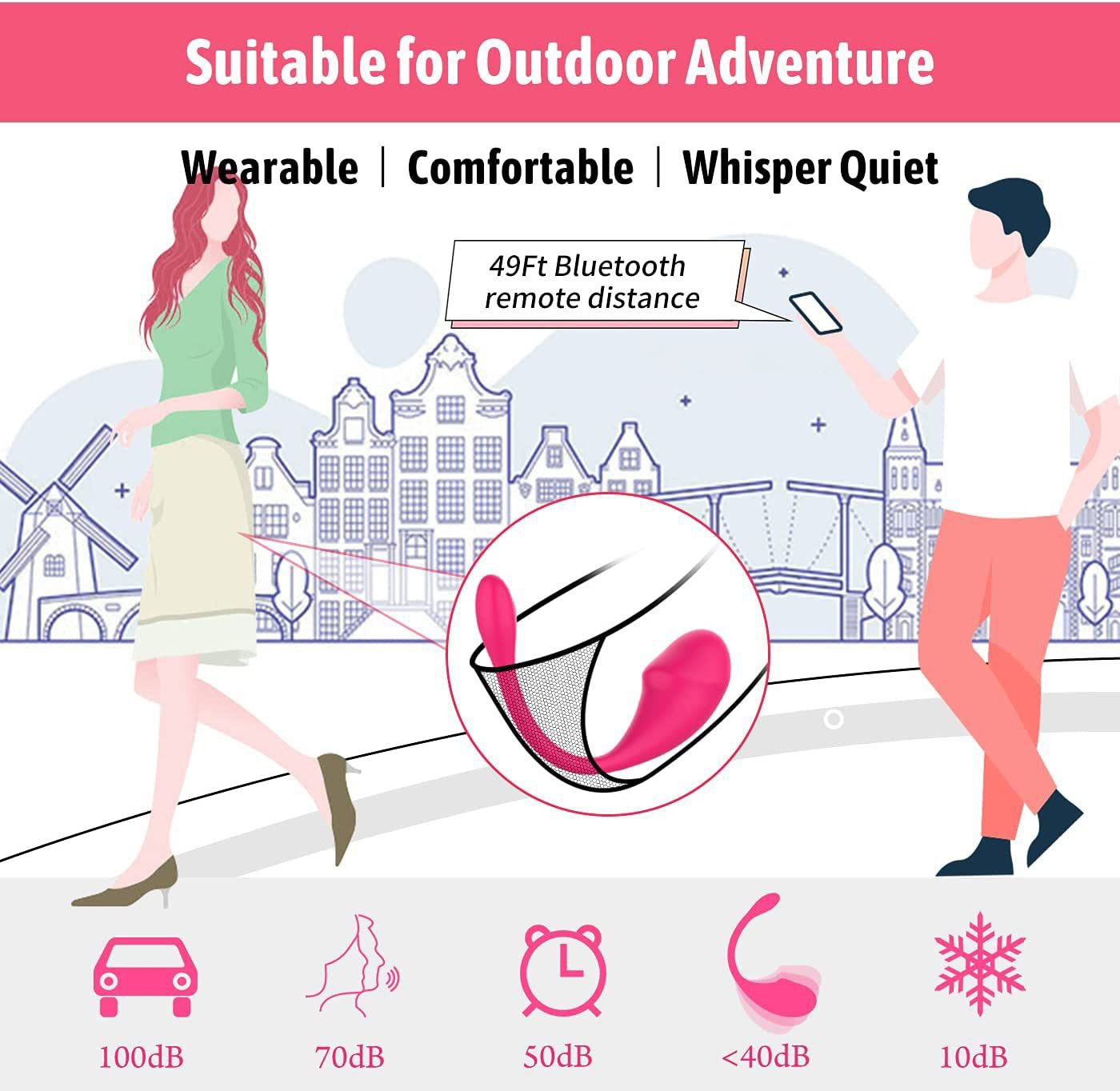 Rechargeable APP-Controlled Tadpole-Shaped Vibrator for Women