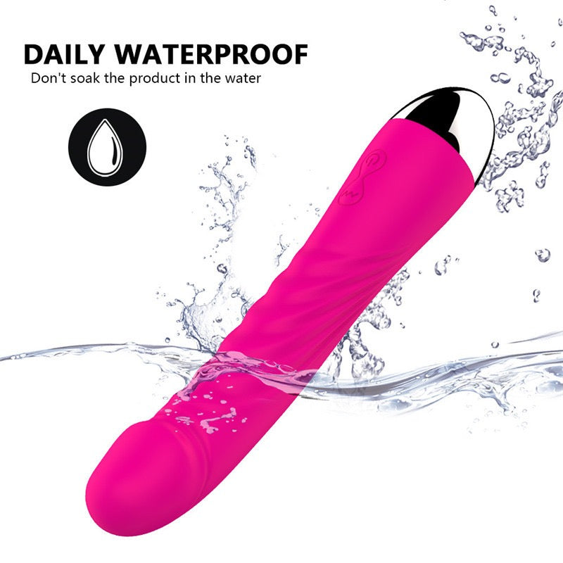 Realistic Silicone G-Spot Vibrator, 10 Frequencies, 5 Speeds, Battery-Powered, Female Masturbation Device