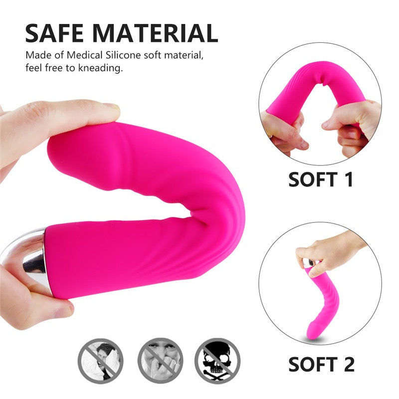 Realistic Silicone G-Spot Vibrator, 10 Frequencies, 5 Speeds, Battery-Powered, Female Masturbation Device