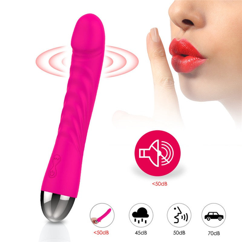 Realistic Silicone G-Spot Vibrator, 10 Frequencies, 5 Speeds, Battery-Powered, Female Masturbation Device