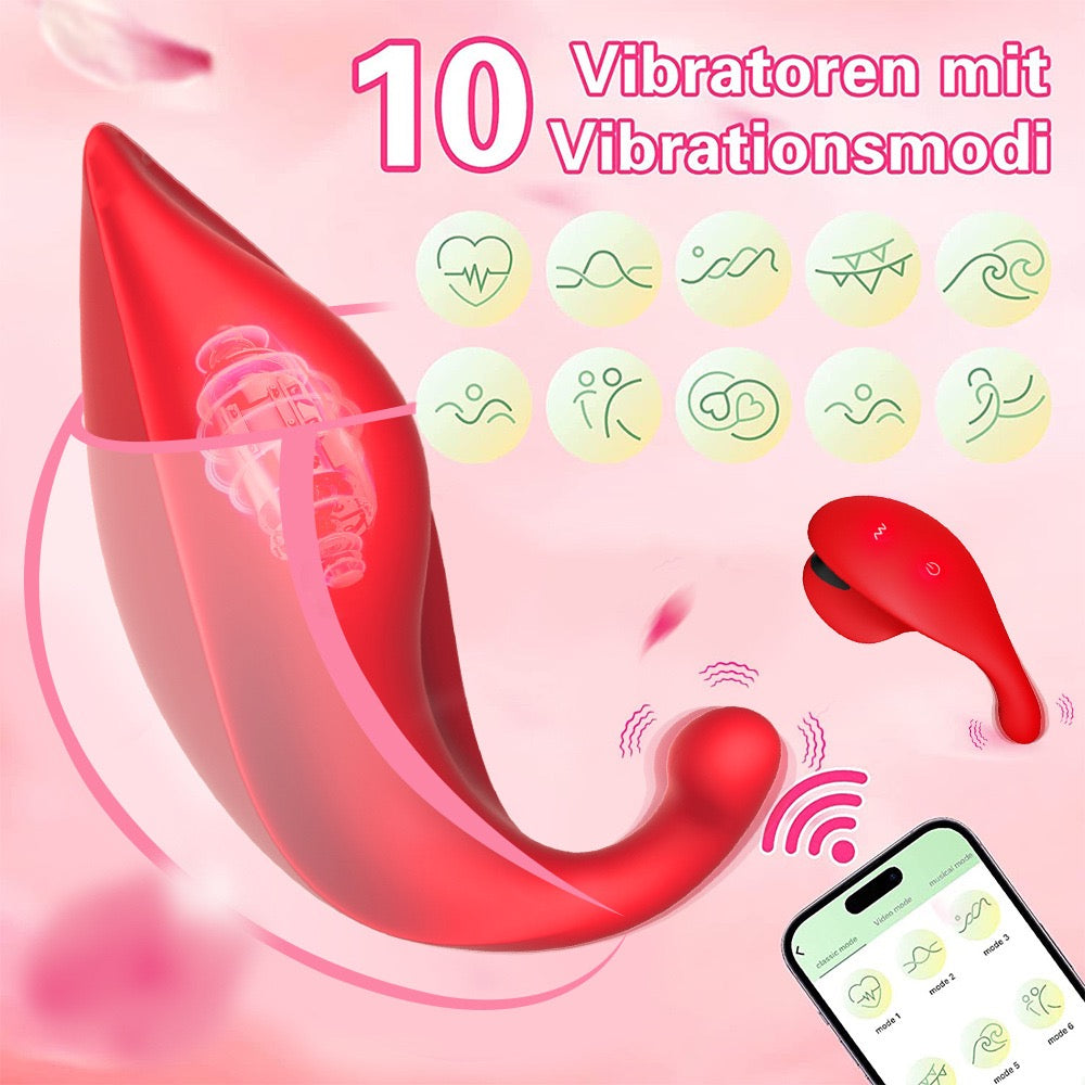 APP-Controlled Wearable Leaf-Shaped Dual Vibrator for Couples' Flirting and Clitoral/Nipple Stimulation