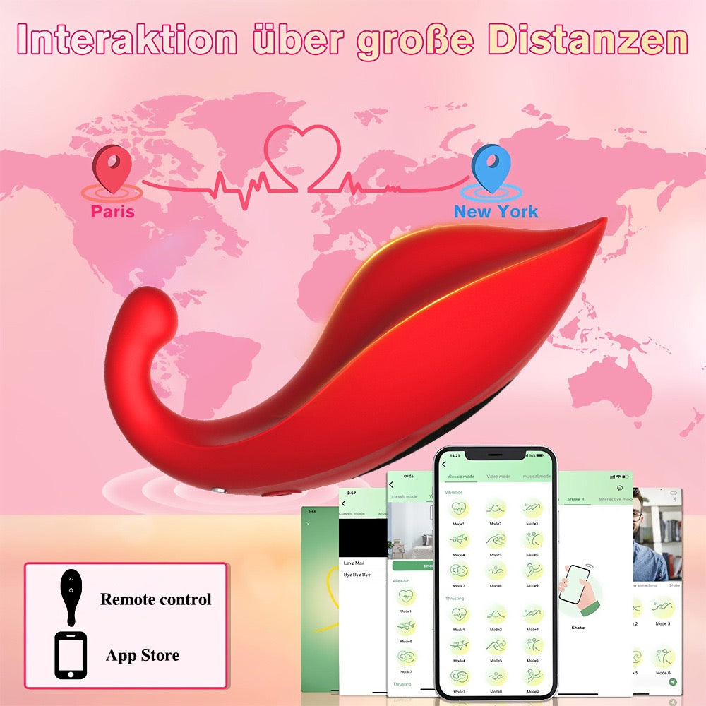 APP-Controlled Wearable Leaf-Shaped Dual Vibrator for Couples' Flirting and Clitoral/Nipple Stimulation