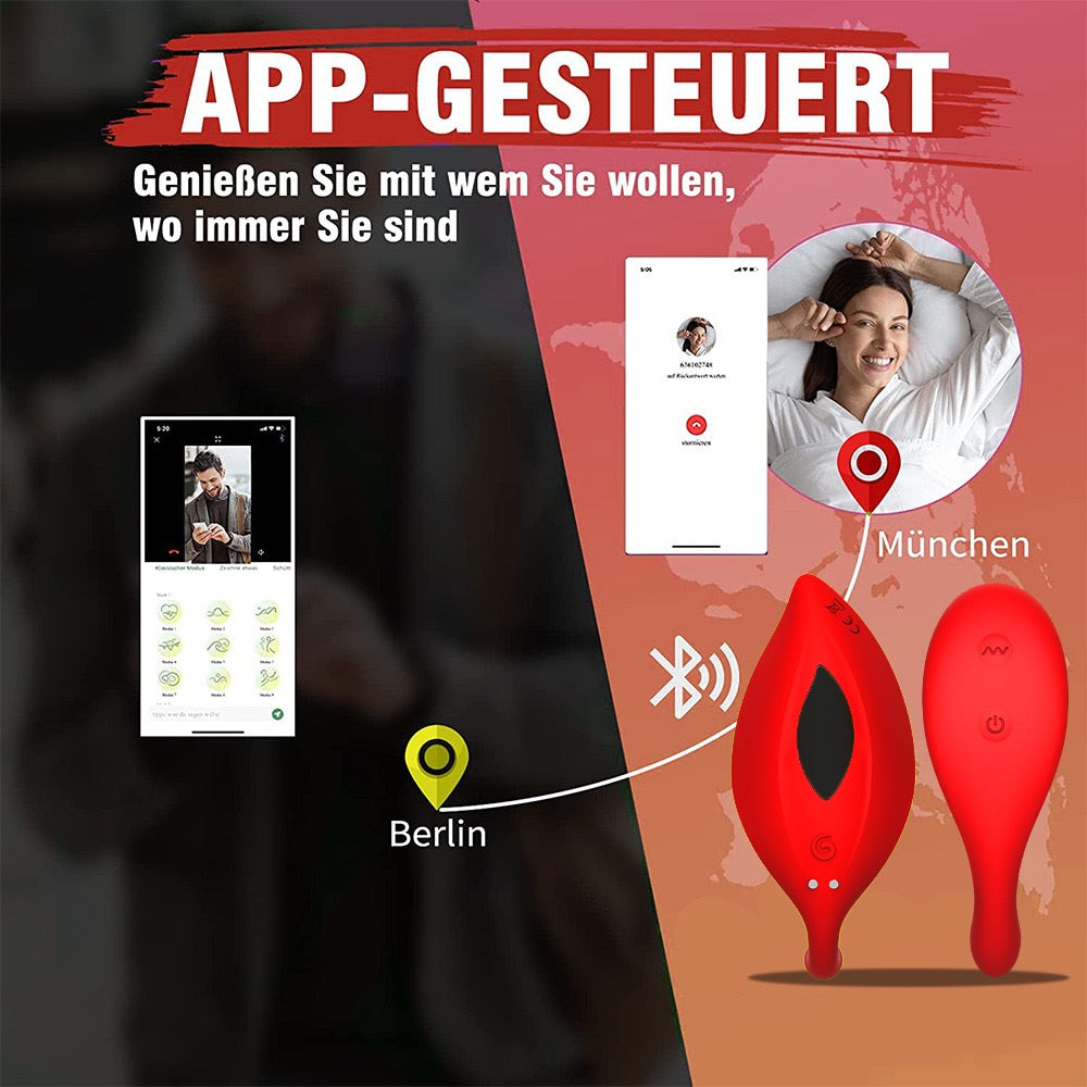 APP-Controlled Wearable Leaf-Shaped Dual Vibrator for Couples' Flirting and Clitoral/Nipple Stimulation