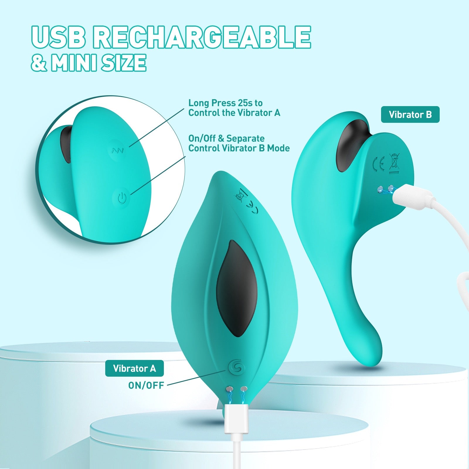 APP-Controlled Wearable Leaf-Shaped Dual Vibrator for Couples' Flirting and Clitoral/Nipple Stimulation