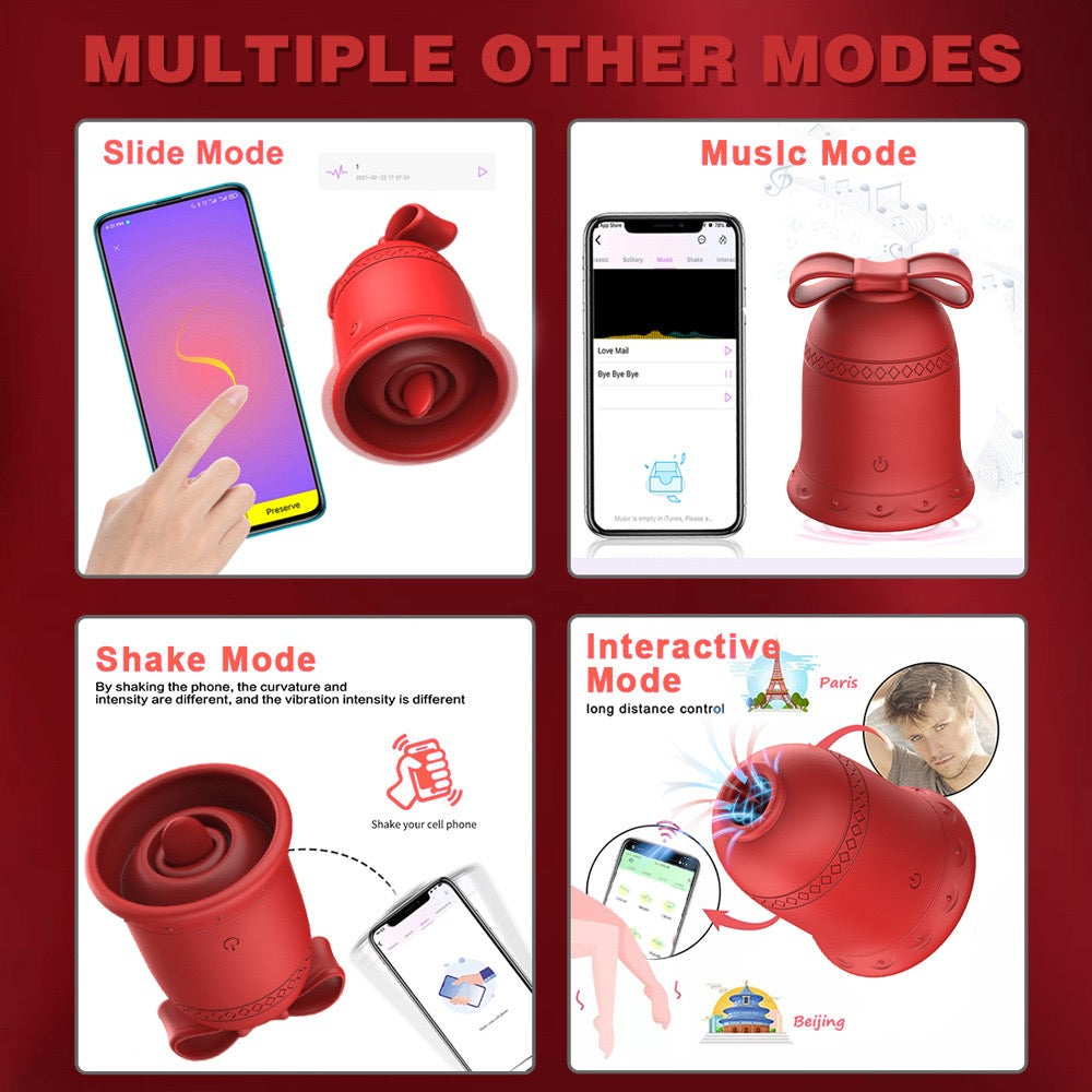 Christmas Bell Clitoral Suction Vibrator, Tongue-Licking Clitoral Stimulator, G-Spot Vibrator