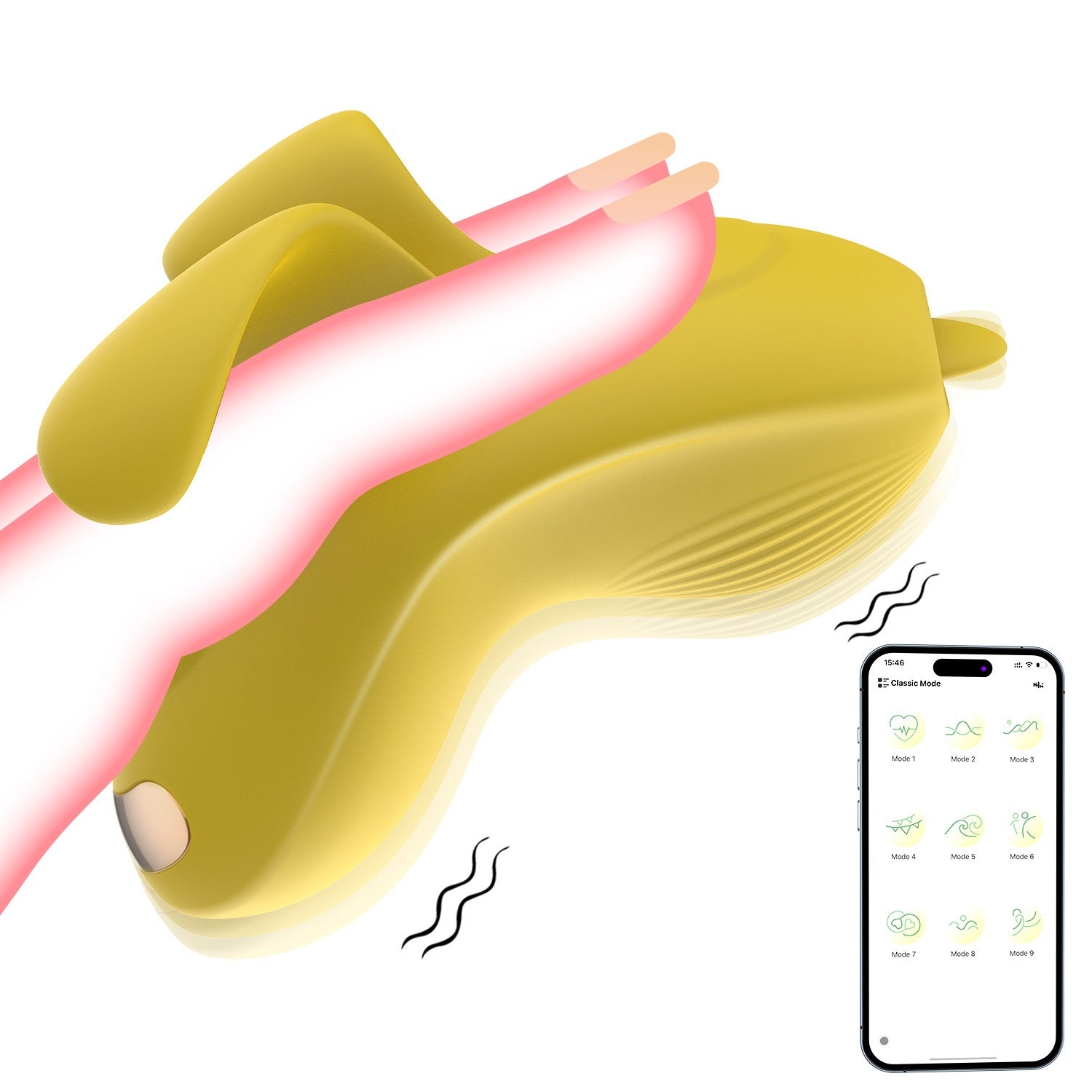 Finger-Worn Vibrator with 9 Vibration Modes, Female Clitoral Stimulator, Mobile APP Controlled Personal Massager for Women