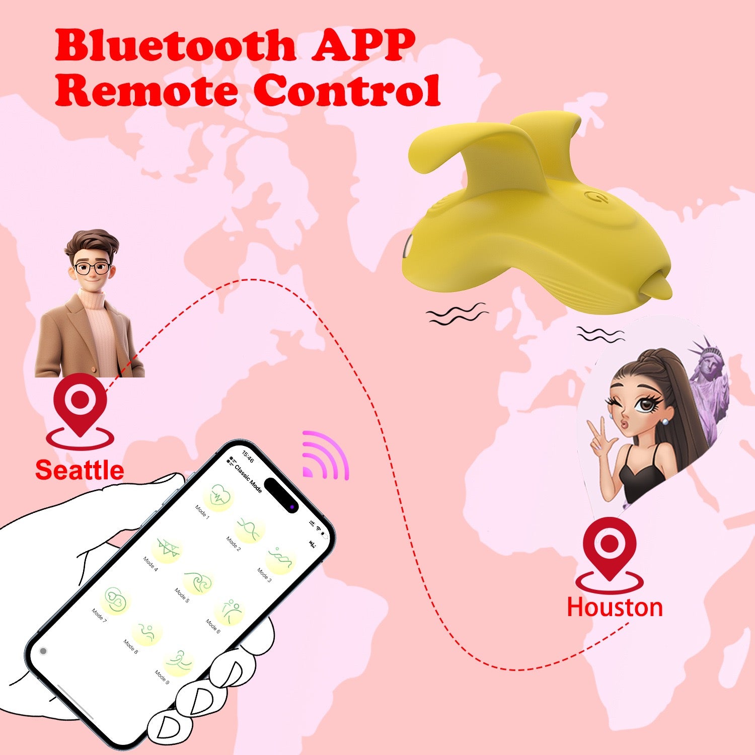 Finger-Worn Vibrator with 9 Vibration Modes, Female Clitoral Stimulator, Mobile APP Controlled Personal Massager for Women