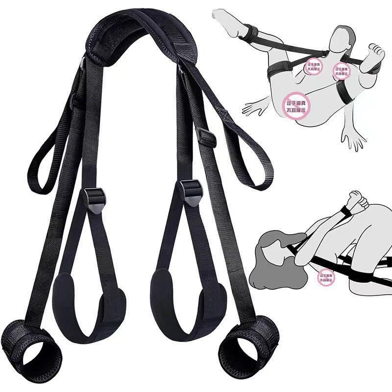 SM multi-purpose leg restraint strap for adult intimate positions and activities.