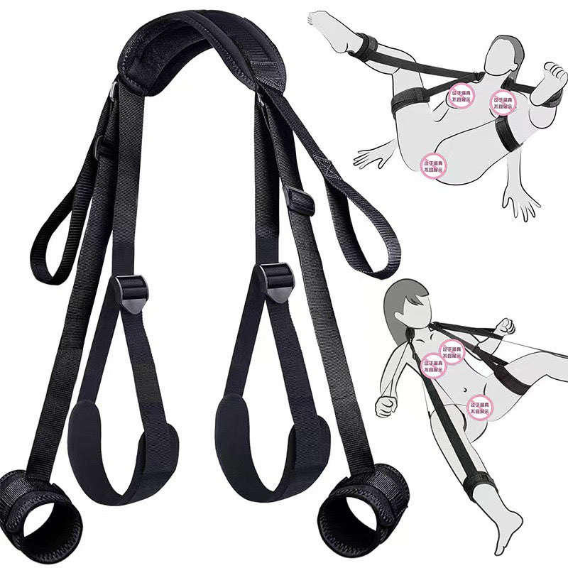 SM multi-purpose leg restraint strap for adult intimate positions and activities.